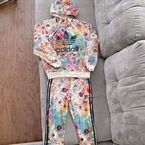 Adidas farm rio confetti floral tracksuit hoodie